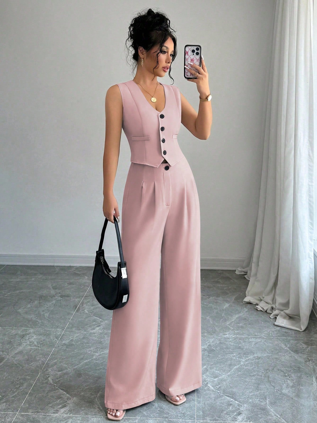 Chicease Sleeveless Blazer Vest and Suit Pants Set