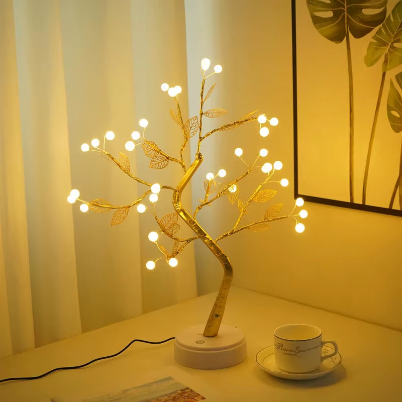 Tabletop Tree Lamp, Decorative LED Lights USB or AA Battery Powered for Bedroom Home Party