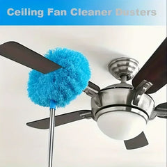 1Pc Ceiling Fan Cleaner with Extension Bar - Removable, Washable, Battery-Free Dust Brush