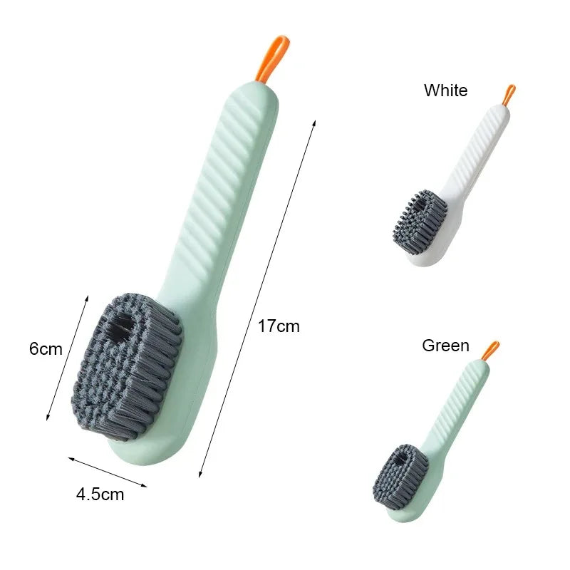 Multifunction Cleaning Brush Shoe Brush Soft-Bristled Liquid Brush Long Handle Clothes Brush Hoousehold Cleaning Tool 1Pcs