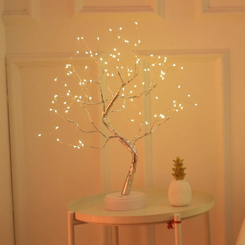 Tabletop Tree Lamp, Decorative LED Lights USB or AA Battery Powered for Bedroom Home Party