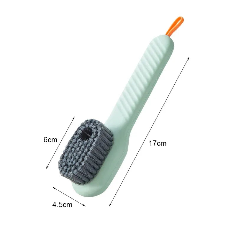 Multifunction Cleaning Brush Shoe Brush Soft-Bristled Liquid Brush Long Handle Clothes Brush Hoousehold Cleaning Tool 1Pcs