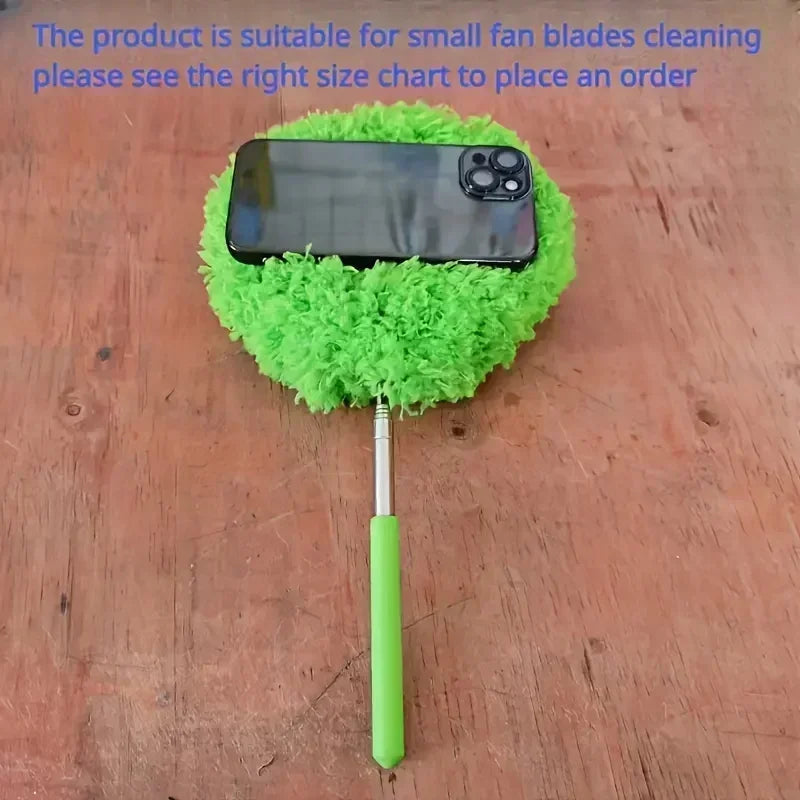 1Pc Ceiling Fan Cleaner with Extension Bar - Removable, Washable, Battery-Free Dust Brush