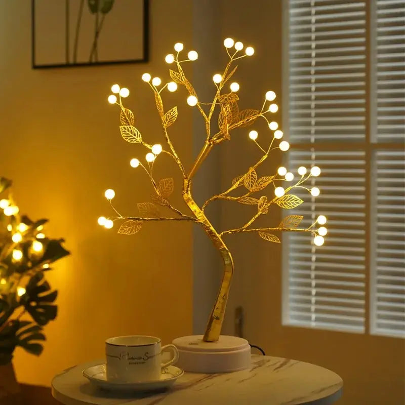 Tabletop Tree Lamp, Decorative LED Lights USB or AA Battery Powered for Bedroom Home Party