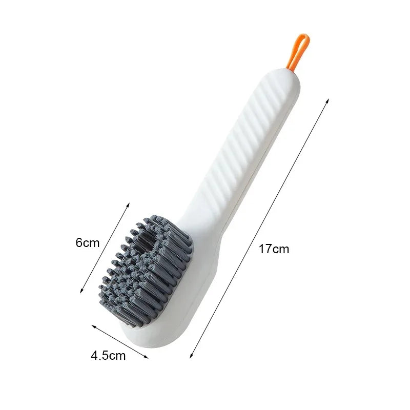 Multifunction Cleaning Brush Shoe Brush Soft-Bristled Liquid Brush Long Handle Clothes Brush Hoousehold Cleaning Tool 1Pcs